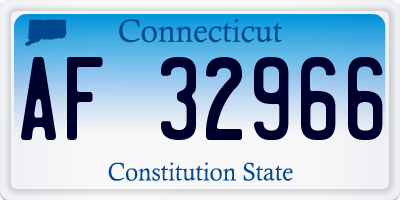 CT license plate AF32966