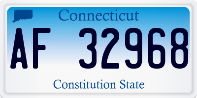 CT license plate AF32968