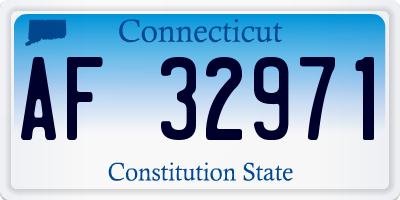 CT license plate AF32971