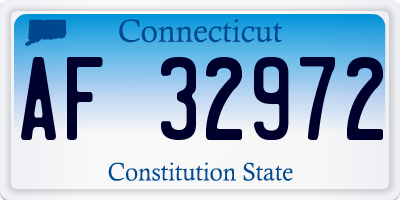 CT license plate AF32972