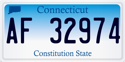 CT license plate AF32974