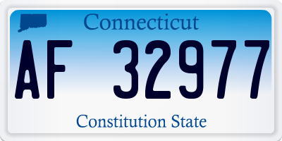 CT license plate AF32977