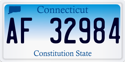 CT license plate AF32984