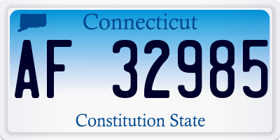 CT license plate AF32985