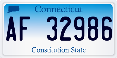 CT license plate AF32986