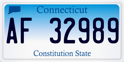 CT license plate AF32989