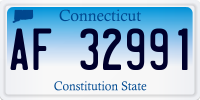 CT license plate AF32991