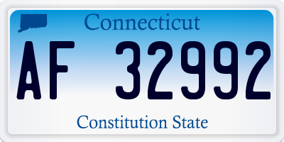 CT license plate AF32992