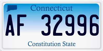 CT license plate AF32996