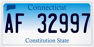 CT license plate AF32997