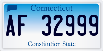 CT license plate AF32999