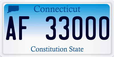 CT license plate AF33000