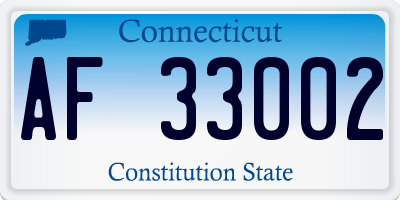CT license plate AF33002