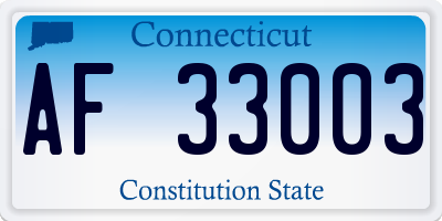 CT license plate AF33003