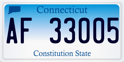 CT license plate AF33005