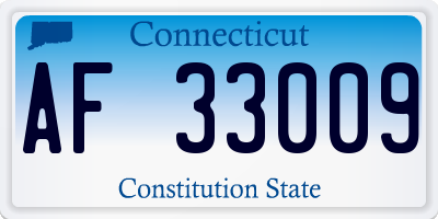 CT license plate AF33009