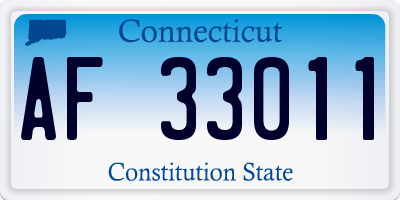 CT license plate AF33011