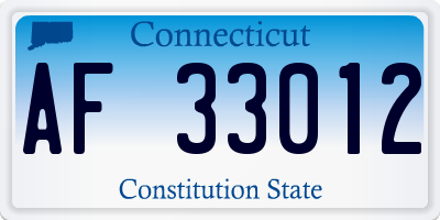 CT license plate AF33012