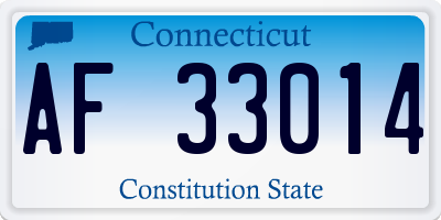 CT license plate AF33014