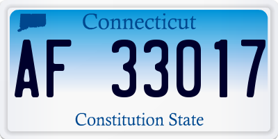 CT license plate AF33017