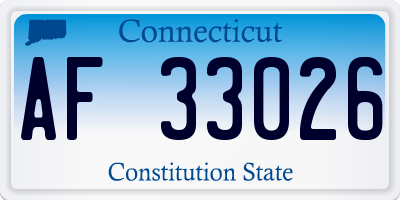 CT license plate AF33026