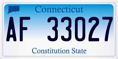 CT license plate AF33027
