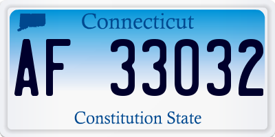 CT license plate AF33032
