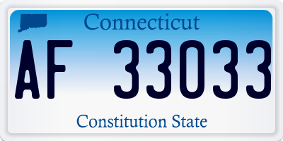 CT license plate AF33033
