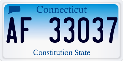 CT license plate AF33037