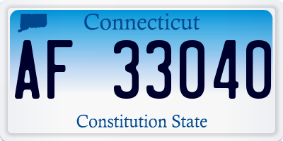 CT license plate AF33040