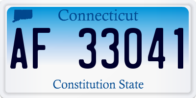 CT license plate AF33041