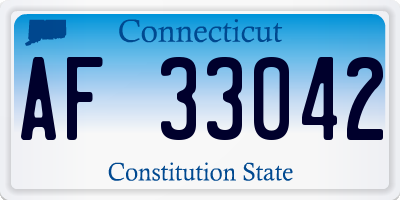 CT license plate AF33042