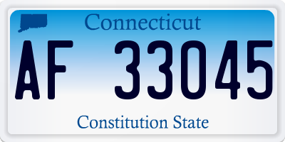 CT license plate AF33045