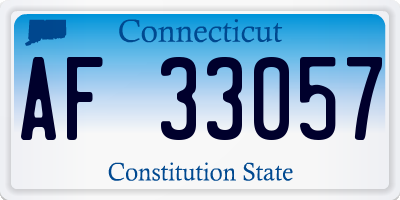 CT license plate AF33057