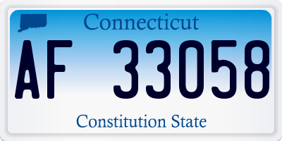 CT license plate AF33058