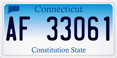 CT license plate AF33061