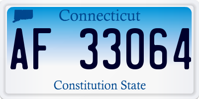 CT license plate AF33064