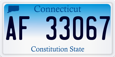 CT license plate AF33067