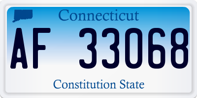CT license plate AF33068
