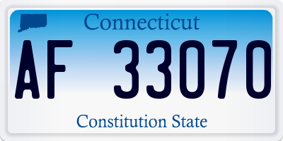 CT license plate AF33070