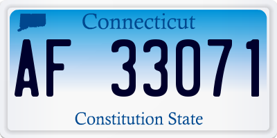 CT license plate AF33071