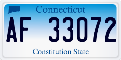 CT license plate AF33072