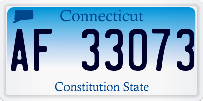 CT license plate AF33073