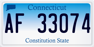 CT license plate AF33074