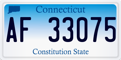 CT license plate AF33075
