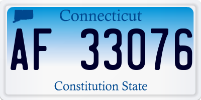 CT license plate AF33076