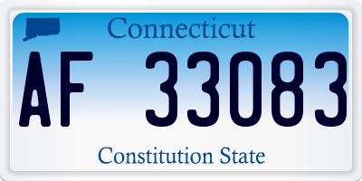 CT license plate AF33083