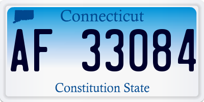 CT license plate AF33084