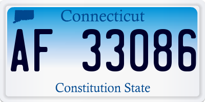 CT license plate AF33086
