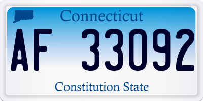 CT license plate AF33092
